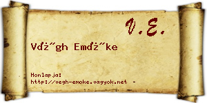Végh Emőke névjegykártya